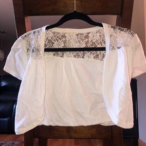 Cropped short sleeve cardigan